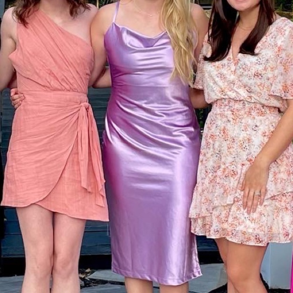 Beautiful Purple Satin Dress